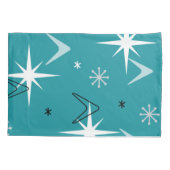 ヴィンテージ1950sブーメランスターズティール(緑がかった色) 枕カバー (裏面)