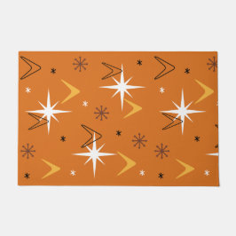 ヴィンテージ1950sブーメランズスターズオレンジ ドアマット