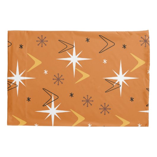 ヴィンテージ1950sブーメランズスターズオレンジ 枕カバー (裏面)