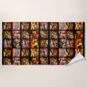 ヴィンテージ1950sホラー漫画アートパネル ビーチタオル (正面)