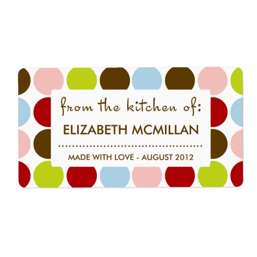 ヴィンテージ1950s水玉模様缶詰/キッチンラベル ラベル (正面)