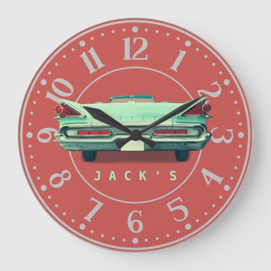 ヴィンテージ1950s水銀テールライトカスタム ラージ壁時計 (正面)