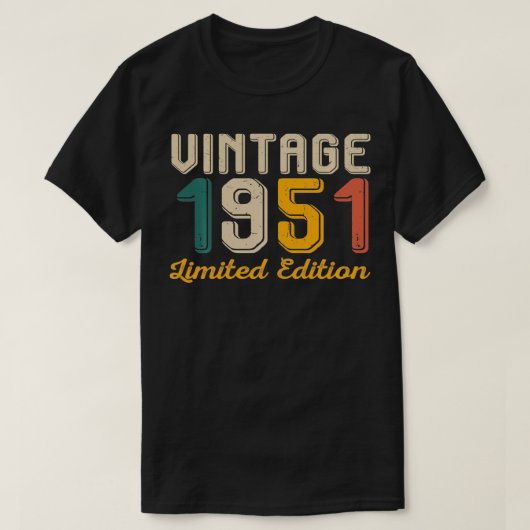 ヴィンテージ1951レトロスタイル73番目の生まれin 19 tシャツ (デザイン正面)
