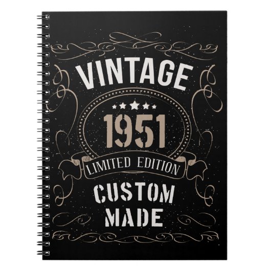 ヴィンテージ1951年限定版カスタム製 ノートブック (正面)