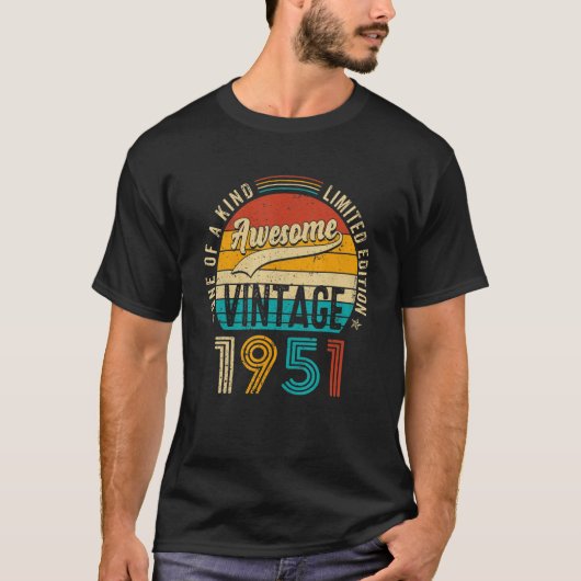ヴィンテージ1951日71歳71誕生日水 Tシャツ (正面)
