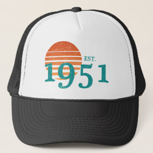 ヴィンテージ1951 70th誕生日レトロサンセット キャップ