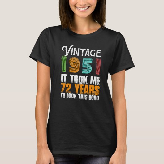 ヴィンテージ1951 72歳誕生日レトロ 父の Tシャツ (正面)
