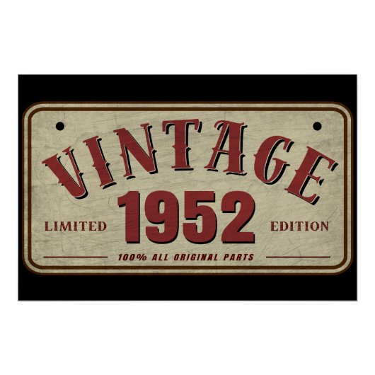 ヴィンテージ1952限定版すべてのオリジナルパーツ ポスター (正面)
