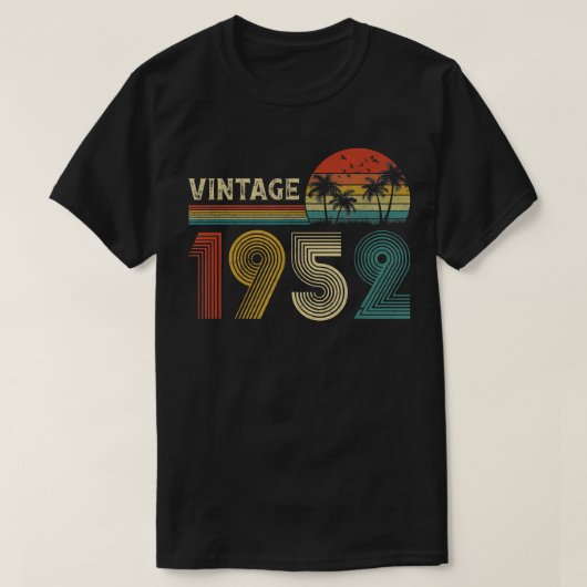 ヴィンテージ1952 生まれ 1952年70番目の誕生日ギフト70Y Tシャツ (デザイン正面)