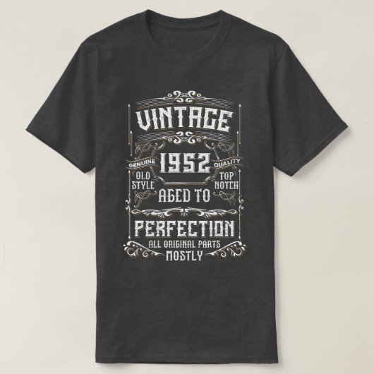 ヴィンテージ1952 70誕生日ギフト男性女性70年 Tシャツ (デザイン正面)