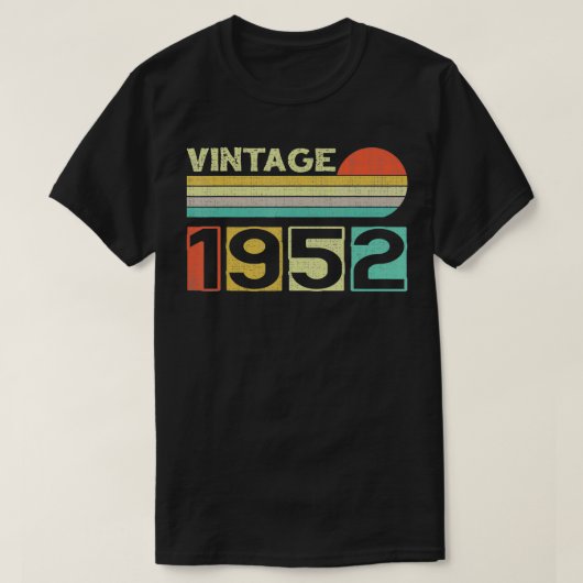 ヴィンテージ1952 70誕生日ギフト男性女性70年 Tシャツ (デザイン正面)