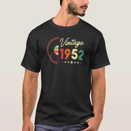 ヴィンテージ1952 Tシャツ レコード再生 70周年 (正面)