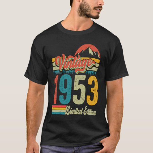 ヴィンテージ1953レトロメンズ70誕生日 Tシャツ (正面)