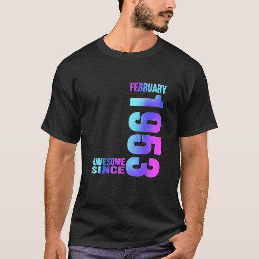 ヴィンテージ1953素晴らし年2月happy 70th Bir Tシャツ (正面)