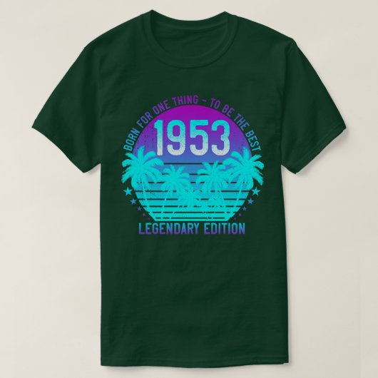 ヴィンテージ1953 68誕生日エステティックサンセットパーム6 Tシャツ (デザイン正面)