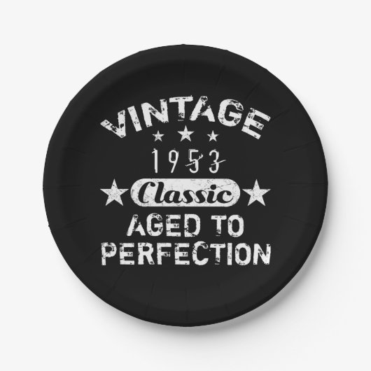 ヴィンテージ1953 70誕生日 ペーパープレート (正面)