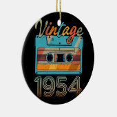 ヴィンテージ1954カセットテープレトロ69誕生日69 セラミックオーナメント (右)