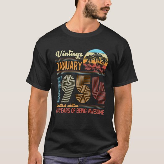 ヴィンテージ1954年1月68歳68誕生日デ Tシャツ (正面)