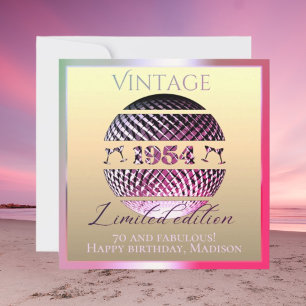 ヴィンテージ1954年70th birthday pink カード