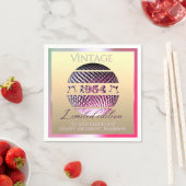 ヴィンテージ1954年70th birthday pink スタンダードカクテルナプキン (インサイチュ)