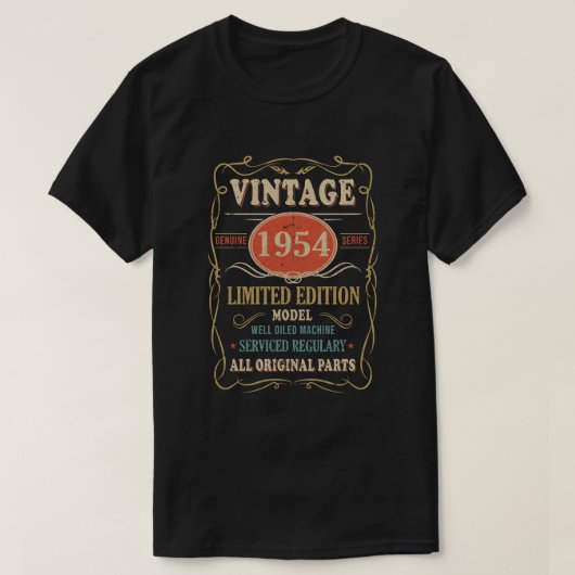 ヴィンテージ1954 65誕生日全オリジナル部品贈答品 Tシャツ (デザイン正面)