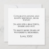 ヴィンテージ1954 70歳の誕生日金ゴールド カード (裏面)