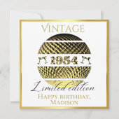 ヴィンテージ1954 70歳の誕生日金ゴールド カード (正面)