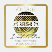 ヴィンテージ1954 70歳の誕生日金ゴールド メタルオーナメント (正面)