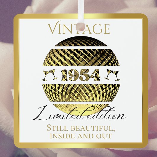 ヴィンテージ1954 70歳の誕生日金ゴールド メタルオーナメント