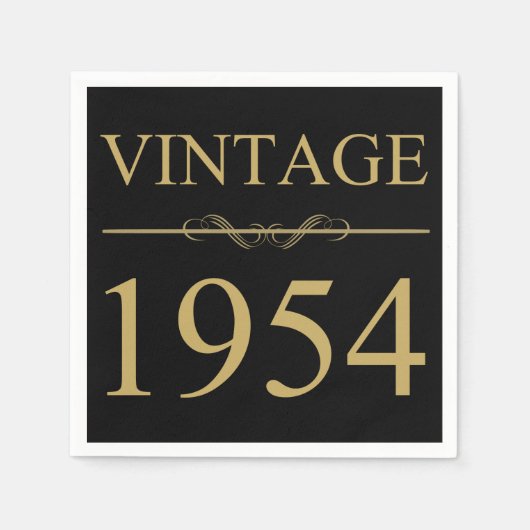 ヴィンテージ1954 70誕生日 スタンダードカクテルナプキン (正面)