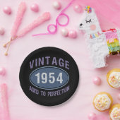 ヴィンテージ1954 70誕生日 ペーパープレート (パーティー)