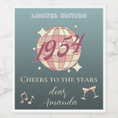 ヴィンテージ1954 70th誕生日パーティーボトルの装飾 ワインラベル (シングルラベル)