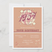 ヴィンテージ1954 70th誕生日ピンクパーティの招待状 招待状 (正面)