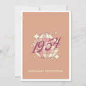 ヴィンテージ1954 70th誕生日ピンクパーティの招待状 招待状 (裏面)