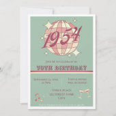 ヴィンテージ1954 70th誕生日レトロパーティの招待状 招待状 (正面)