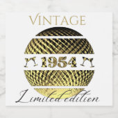 ヴィンテージ1954 70th誕生日ワイきらめくンラベル スパークリングワインラベル (シングルラベル)