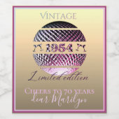 ヴィンテージ1954 70th誕生日ワインラベル ワインラベル (シングルラベル)