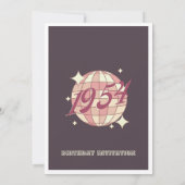 ヴィンテージ1954 71歳の誕生日レトロパープル招待状 招待状 (裏面)