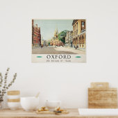 ヴィンテージ1955オックスフォードシューイギリスバイトレイントラベル ポスター (キッチン)