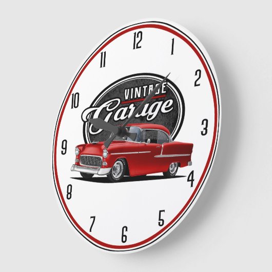 ヴィンテージ1955ガレージラージクロック ラージ壁時計 (傾斜)