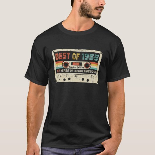 ヴィンテージ1955レトロカセット67番目の誕生日67年 Tシャツ (正面)