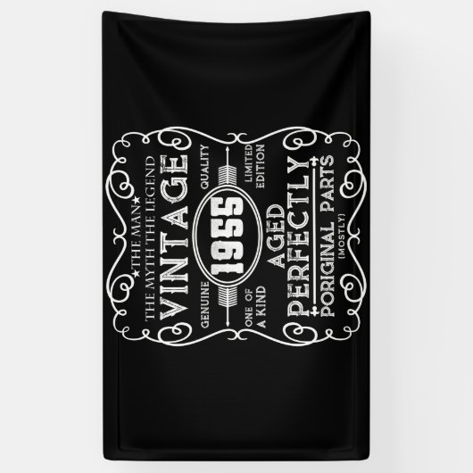 ヴィンテージ1955年男神話伝説66誕生日 横断幕 (縦)