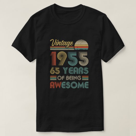 ヴィンテージ1955年第65回誕生日ギフト65歳 Tシャツ (デザイン正面)