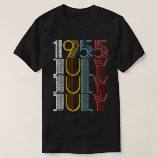 ヴィンテージ1955年7月誕生日ギフト男性女性 Tシャツ (デザイン正面)