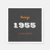 ヴィンテージ1955限定版70th誕生日ギフト スタンダードカクテルナプキン (正面)