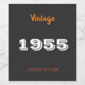 ヴィンテージ1955限定版70th誕生日ギフト ワインラベル (シングルラベル)