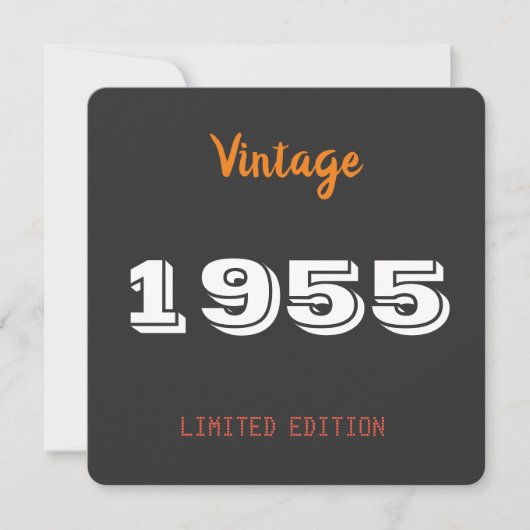 ヴィンテージ1955 - 70歳の誕生日パーティー 招待状 (正面)