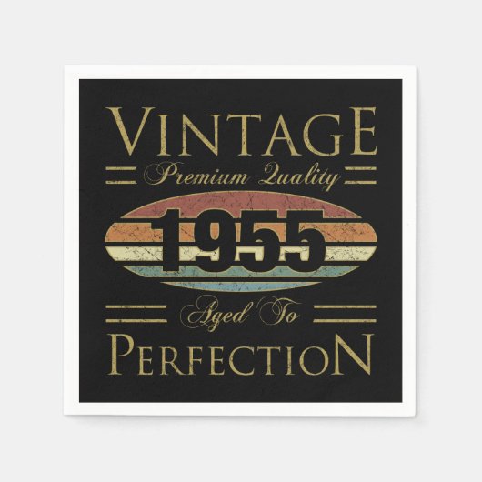 ヴィンテージ1955 70誕生日 スタンダードカクテルナプキン (正面)