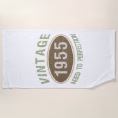 ヴィンテージ1955 70誕生日 ビーチタオル (正面)