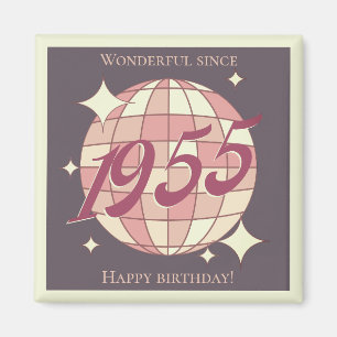 ヴィンテージ1955 70th誕生日レトロパープル マグネット